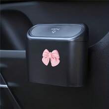 1pc Personalized Bowknot Car Trash Can, Car Seat Back/Door Hanging Storage Box, Multi-Functional Garbage Organizer, Car Accessories - Bow - View 13