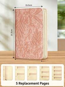 1pc/3pcs Elegant Embossed Floral PU Leather Jewelry Organizer Book, Book-Shaped Rectangular Design, Multi-Layer Detachable Zipper Pockets, Classified Storage, Portable Jewelry Storage Folder, Suitable For Travel, Bedroom Vanity And Daily Use - Multicolor - View 10