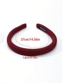 1pc Solid Color Fashion Minimalist Elegant Wide Band Knitted Sponge Headband High Crown Hair Accessory For Daily/Date/Commute - Multicolor - View 2