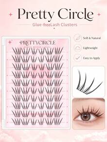 Glue-Free 10-Row Reusable Segmented Cluster False Eyelashes, Large Capacity, Beginner-Friendly, Lightweight And Airy, Natural-Looking Lash Effect, Soft Design Fitting Eye Shape, Nearly Weightless And Comfortable Wear - C - View 10