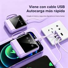 AMAZING VISION Practical And Functional Gift: 10000mAh Portable Charger With Built-In Cables, Fast Charging, Compact Design, Compatible With All Smartphones - Random - View 5