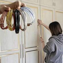 Flexible Self-Adhesive Decorative Strip, Peel And Stick Metal Mirror Frame, PVC Metal Decorative Strip, Suitable For Walls, Cars, Mirrors, Doors, Wardrobes, Home Decor - Multicolor - View 1
