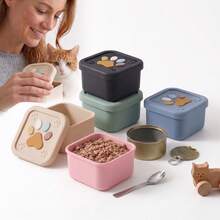 1pc Cute Cat Paw Design Pet Food Storage Lid - Silicone Sealing Lid Suitable For 5.5oz And 3.5oz Cans, Keeps Wet Food Fresh And Prevents Odor Transfer In Fridge - Paw Print Storage Box - View 10