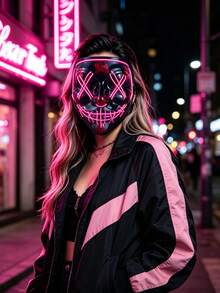 萬聖節面具 多色可選 The Purge 主題面具 恐怖尖叫面具 適合節日角色扮演 萬聖節禮物 節日必需品 不發光 - 彩色 - 查看 8