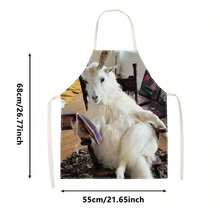 1pc Funny Animal Meme Print Apron - Sleeveless Design, Durable And Comfortable Fit, Featuring Multiple Quirky Cat, Dog, Duck Animal Patterns, Suitable For Cooking, Baking And Home Cleaning, Household Cleaning, Housework Apron, Hand-Painted Handmade Gardening Apron, Fun Holiday Gift - Multicolor - View 15