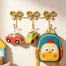Gold Bow Wall Hook, Wall-Mounted, Gold Hook, Suitable For Coats, Towels, Room Decor, Bathroom, Cute & Charming Decoration, Office - Gold - View 1