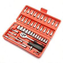 Multi-Specification Socket Wrench Tool Set, 46/53pcs, Vanadium Steel Ratchet Wrench Kit, Multi-Purpose Automotive Repair And Home Maintenance Hand Tool Set, With Portable Hard Shell Storage Box - A - View 13