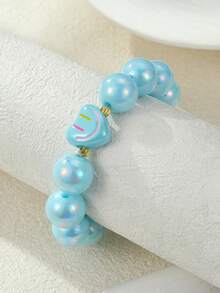 NAIZHU 1/4 buah Gelang Wanita Manik-Manik Resin Berwarna-warni Modis Gaya Kartun Lucu, Cocok untuk Pemakaian Sehari-hari, Gaya Y2K yang Menawan. - MultiWarna - View 10