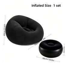 Random Color Large Lazy Inflatable Sofa Chair PVC Recliner Bean Bag Sofa Pouf Sofa Tatami Living Room Supplies Outdoor Camping Equipment - Random Color - View 8