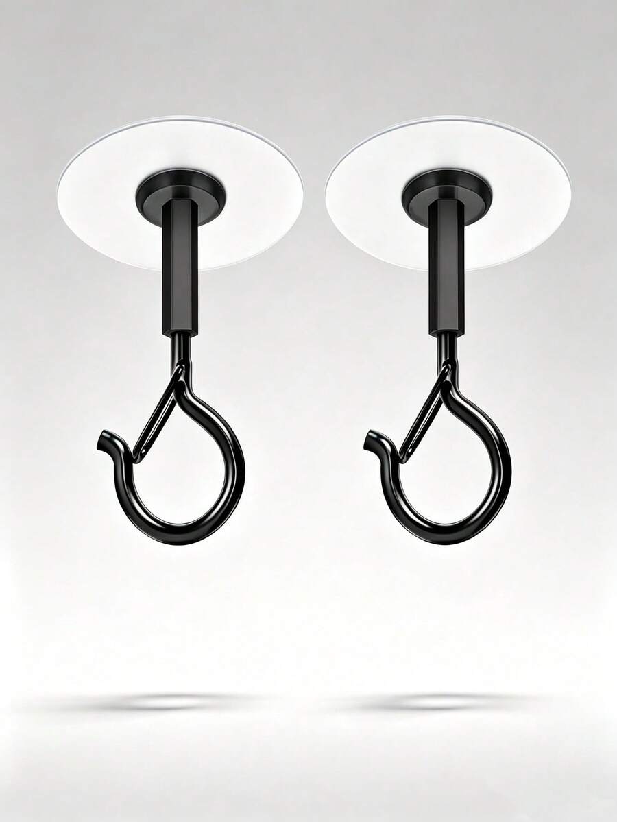 1/2pcs No-Drill Ceiling Hook, Ceiling Fan Clip, Top Fixed Wind Chime Strong Hanging Hook, Mosquito Net Adhesive Hook - Multicolor - View 1