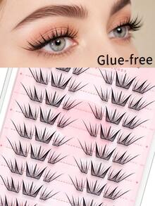10-Row Glue-Free Reusable Segmented False Eyelashes, Large Volume, Beginner-Friendly, Easy To Apply, Natural And Lightweight, Comfortable For Daily Wear, Soft Natural Eye Makeup Effect - C - View 1
