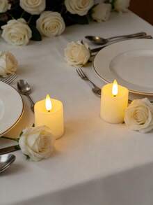 6/12/24pcs Remote Control Candles With Remote, Suitable For Christmas, Halloween, Valentine's Day, Wedding, Home Decor, Party, Tabletop, Dining Table Centerpiece And Other Occasions - White - View 4