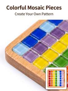 1pc DIY Mosaic Tile Handmade Kit, Featuring Multi-Color Mosaic Combination, Suitable For Adults. The Set Includes Round And Square Trays And DIY Craft Materials, Perfect For Parties, Holidays And Craft Projects, Ideal Choice For Home Decor And Gifts. - Multiple Styles - View 2