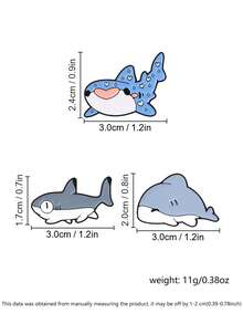 Cute Cartoon Shark Enamel Pin Set Kawaii Ocean Animal Whale Shark Lapel Brooch Lovely Badge For Backpack Jacket Decor Gift - Multicolor - View 3