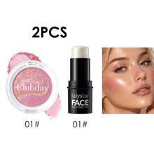 Blush & Highlight Duo Cosmetic Kit, Healthy Glowing Complexion Creator, Lightweight Non‑Greasy Texture, Long‑Lasting Comfortable Finish, Meets Diverse Makeup Demands From Fresh Daily Look To Gorgeous Party Glamorous Styling. - Set - View 13