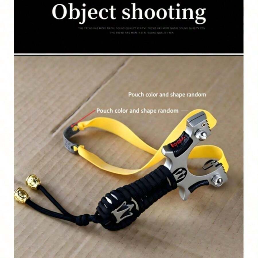 1pc Alloy Slingshot With Level Sight, Flat Band Slingshot, Window Breaker, Outdoor Target Practice Equipment For Adults - A - View 1