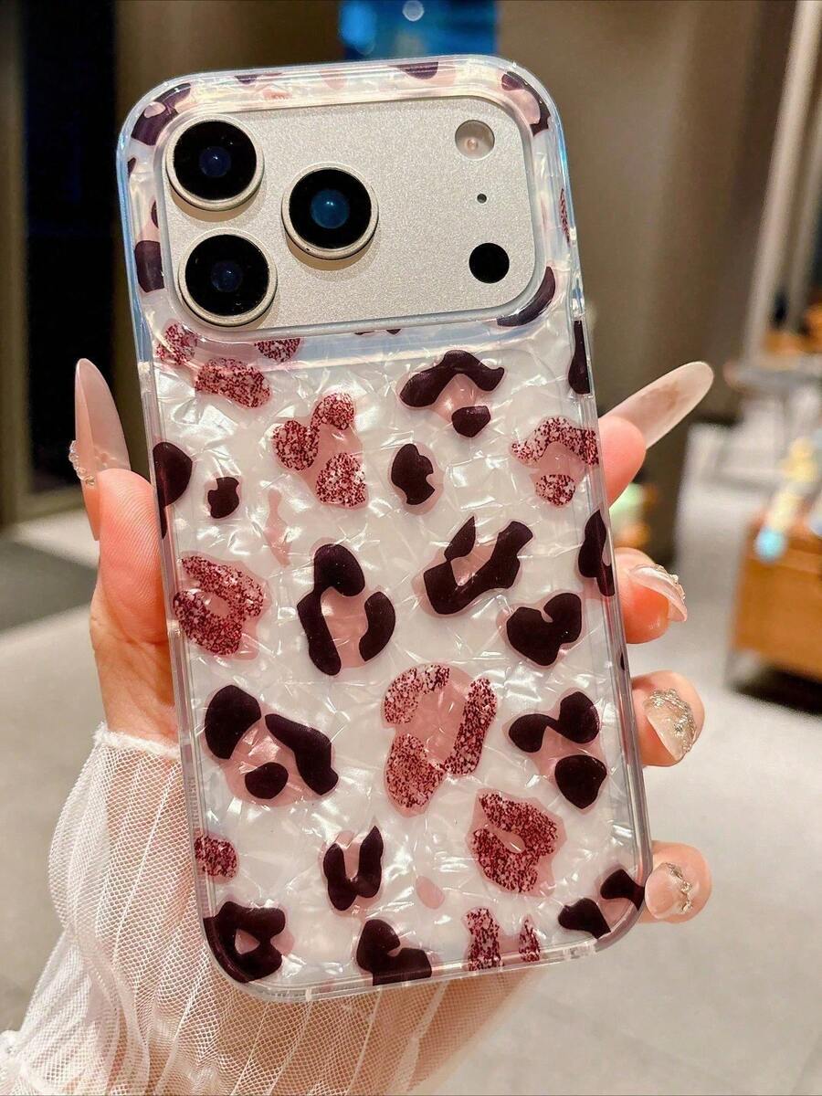 KOOLIFE Fashionable Leopard Print Phone Case, Featuring A Minimalist Elegant Design, Combining Elegance And Style. Unisex. Smooth And Hard Surface, Scratch-Resistant And Wear-Resistant, Durable. Compatible With Iphone 13, 14, 15, 16, 17/18 Series Models (Including Pro And Pro Max Versions). - Pink 42 - View 1