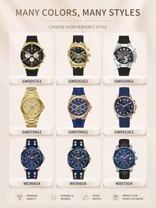 Guess Men's Bracelet Watch Round Multi-Dial Chronograph Style Textured Bezel Rugged Dial Quartz-Style Business Casual Office Daily Wear Special Edition - one-size - View 8