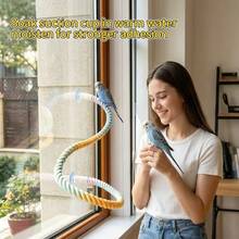 1/2 cái giá đậu cho chim dạng cắn gặm DIY nhiều màu uốn cong được, có giác hút chống trượt, cầm nắm thoải mái, chắc chắn bền bỉ, bề mặt nhám, đồ chơi leo trèo xích đu đứng cho chim vẹt, dùng cho tấm kính cửa sổ bàn tường bảng acrylic tại nhà và khi đi du lịch - A+B - Xem 11