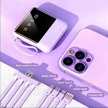 AMAZING VISION Practical And Functional Gift: 10000mAh Portable Charger With Built-In Cables, Fast Charging, Compact Design, Compatible With All Smartphones - Random - View 9