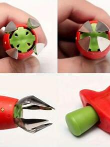 1pc Strawberry Huller - Multi-Functional Stainless Steel Strawberry Stem Remover, Pineapple Eye Remover, Fruit And Vegetable Stem Remover, Easy To Operate And Labor-Saving, Quickly Removes Strawberry Stems, Easily Process Ingredients, Practical Kitchen Tool. - Seed Remover - View 4