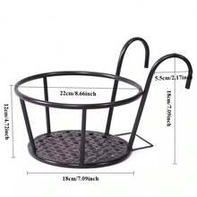 2pcs Iron Hanging Flower Pot Rack With Hooks, Hanging Plant Stand, Flower Pot Storage Accessory, Floral Display Rack, Iron Art Small Flower Stand, Living Room, Balcony, Floor Standing Pothos Flower Pot Rack - A - View 7