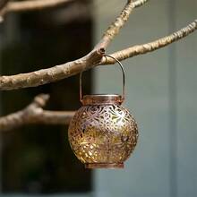 Iron Peony Solar Hanging Lantern,Compact Exquisite Patterned Solar Handheld Lamp,Cozy Glow Forgarden Patio Balcony Camping Lawn Decor,Great Forchristmas, Halloween Ghost Party,Thoughtful Decorative Light Gift For Birthday And Holiday Occasions - Solar Powered Iron Peony Lantern - View 13