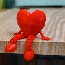 Heart Rose Small Gift, 3D Printed Doll For Home Bedroom, Romantic Desktop Decor For Festivals, Flexible Joints For Posing, Great Gift For Couples - Multicolor - View 11