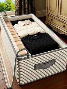 Transparent Large Capacity Storage Bag With Flip Lid And Handle, Portable Hand-Carry Design, Fits Under Bed Or On Top Of Wardrobe To Increase Storage Space; Suitable For Storing Clothes, Apparel, Quilts And Bedding; Storage Room Organization And Clothing Storage Box, Essential For Home, Travel And Dormitory - Multicolor - View 7