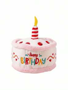 Embroidered Pet Birthday Cake Talking Toy, Cat Dog Interactive Boredom Relief Toy, Small/Medium Pet Birthday Gift - Multicolor - View 12