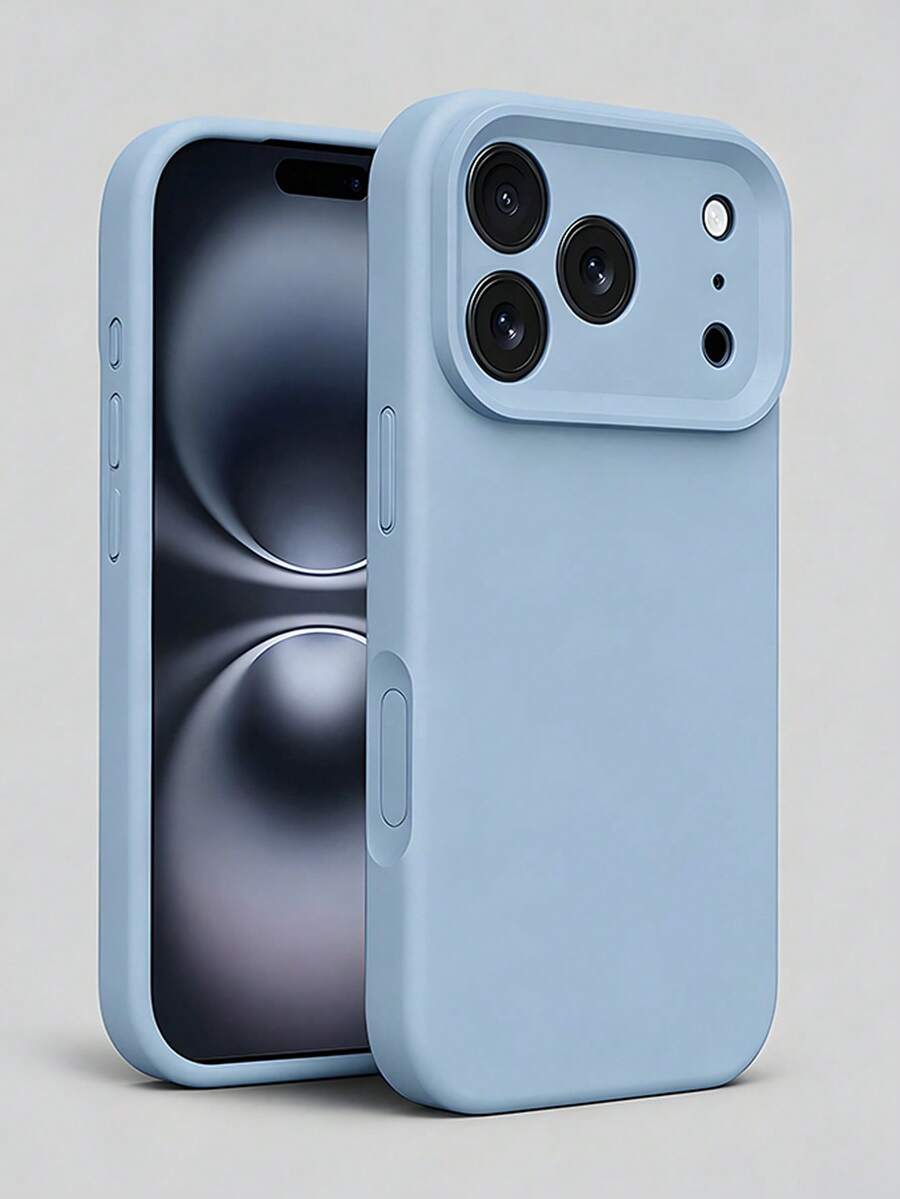 VRNOEI 高品質淺藍色手機殼,相容 iPhone 17 Pro Max 17 Pro 17 Air 17 16 15 14 13 12 11 Pro Max Plus,柔軟觸感舒適,防震保護殼 - 淺藍色 - 查看 1