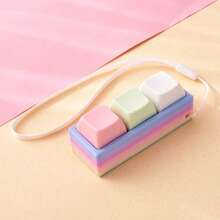 1PC Rainbow Pattern Button Keychain, Cute Bag Hanging Ornament Key Ring Charm, Mini Pendant Decor, Small Holiday Gift For Friends - Multicolor - View 11