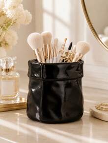 1Pc Unique Bag‑Inspired Shaped Storage Holder, Large Capacity Desktop Organizer For Makeup Brushes, Multi‑Functional Decor Container For Bedroom Vanity Desk - Multicolor - View 6
