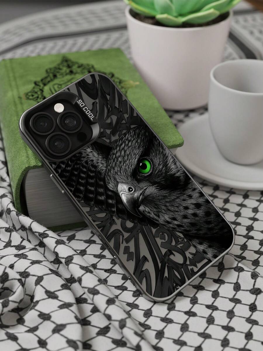 鷹圖案手機殼,磨砂防摔相機保護手機殼,相容 iPhone 11、12、13、14、15、16 Pro Max、X、XS、XR、16e、15 Plus、Galaxy、Honor X50i - 彩色 - 查看 1