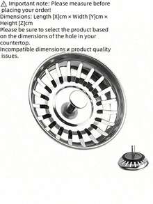 Stainless Steel Kitchen Sink Strainer And Drain Plug - Polished Drain Plug With Hair Catcher, Suitable For Bathroom And Kitchen Drain Protection, Flexible Consumable (Made Of Lightweight Stainless Steel; Do Not Apply Excessive Force) Kitchen Supplies - View 5