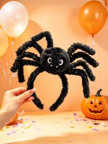 1pc Halloween Plush Spider Headband, Cute & Funny Halloween Bow Party Hair Accessory - Multicolor - View 4