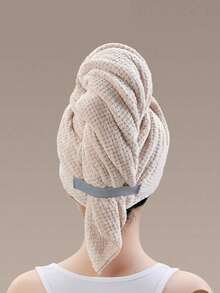 1/2pcs Women's Quick-Dry Microfiber Hair Towel Wrap, Fast-Drying Hair Band, Suitable For Long, Thick, Curly Hair, Large Super Soft Bath Hair Towel Set With Elastic Band - Multicolor - View 9