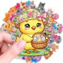 50pcs Animal Embroidery Style Stickers, Waterproof Animal Decals, Suitable For Teens, Grandmothers, Home Aesthetics, For Scrapbooking And DIY Crafts - Multicolor - View 6