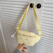 1pc Zipper Closure Cartoon Teenager Waist Bag Nylon Girl Crossbody Small Waist Bag Star Pattern - A - View 10
