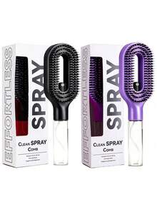 2-In-1 Spray Styling Comb, Water Mist Spray Comb With Built-In Water Tank, Soft And Flexible Bristles, Dry And Wet Use Styling Spray Comb, Suitable For Curly, Straight And Wavy Hair - Multicolor - View 30