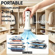 2-In-1 Vacuum Pump & Inflator, Vacuum Suction And Inflation Functions, Portable Design, Suitable For Pool Floats, Air Mattresses, Mattresses, Swim Rings, Air Cushions And Inflatable Toys, Also For Vacuum Storage Bags And Clothing Organization, Ideal For Home And Outdoor Camping - Multicolor - View 2