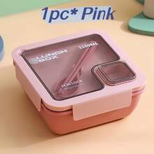 1pc Adult Lunch Box With Utensils, Microwave And Dishwasher , Suitable For Picnic, Kitchen, Restaurant, Camping, Party, Kitchen Supplies - Multicolor - View 12