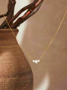 1pc Minimalist Elegant Faux Pearl Necklace, Suitable For Women's Daily Wear - Pearl Necklace - View 5