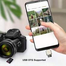 USB C Metal Micro/SD Card Reader, With USB C To USB Adapter, Supports Micro/SD Storage Cards, Suitable For Phone, Computer, Tablet, Car Monitoring Video, Phone Memory Expansion, High-Speed Card Reader, Portable Plug And Play - Multicolor - View 5