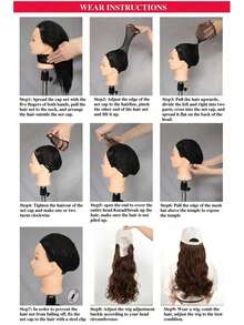 Topi Baseball Wanita dengan Wig Keriting Panjang, Aksesori Rambut Praktis Satu Bagian yang Cocok untuk Pemakaian Sehari-hari dan Aktivitas Luar Ruangan. - MultiWarna - View 8