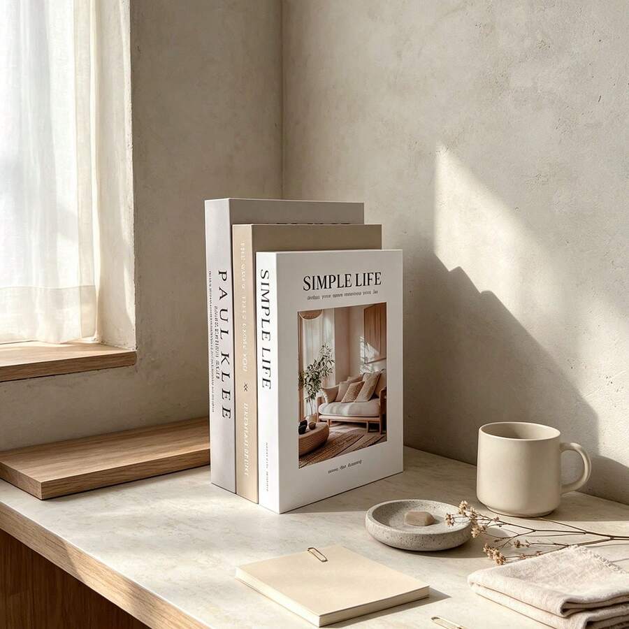 2/3pcs Home Fashion Faux Book Decor, Luxury Decorative Books, Living Room Decor, Home Decor, Coffee Table Books, Modern Fashion Decorative Books, Stackable Display Books, Hotel Decor, Gift