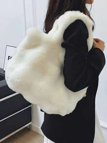 BAILEE A Casual, Cute, Solid-Colored Plush Shoulder Bag With Soft, Velvety Material And A Large Capacity That Closes Magnetically. A Great Gift Option. - Multicolor - View 7