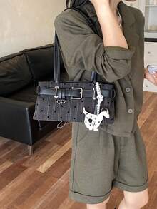 A Retro Classic Polka Dot Shoulder Bag With A Niche Atmosphere, Featuring Buckle And Pendant Decoration Design, Suitable For Daily Commuting - Multicolor - View 3