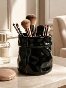 1Pc Unique Bag‑Inspired Shaped Storage Holder, Large Capacity Desktop Organizer For Makeup Brushes, Multi‑Functional Decor Container For Bedroom Vanity Desk - Multicolor - View 2