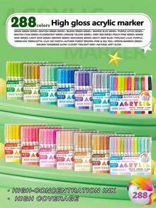 288/168/72/12 Colors High Gloss Acrylic Paint Gel Pen Set - Neutral Point (1.0mm), Multi-Color Marker Pens, Colorful Marker Pen Set, Neutral Pens, Needle Pens, Fine Line Pens, Perfect For Vibrant Color Writing And Sketching, Smooth Writing, Suitable For Painting, Highlighting, Note-Taking, Manual Making, Office Use - Multicolor - View 4